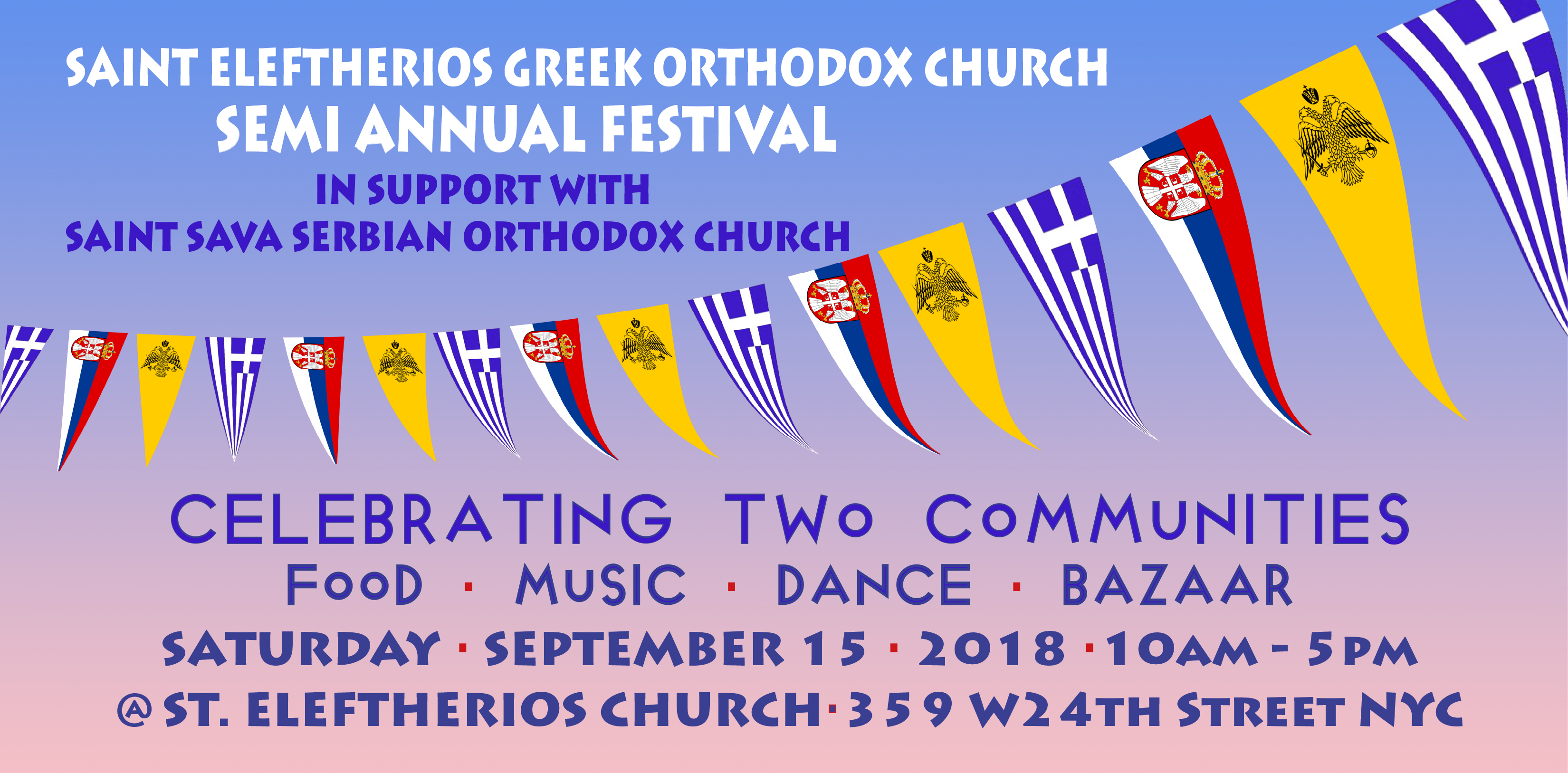 Semi-Annual Church Festival September 15th 10AM-5PM